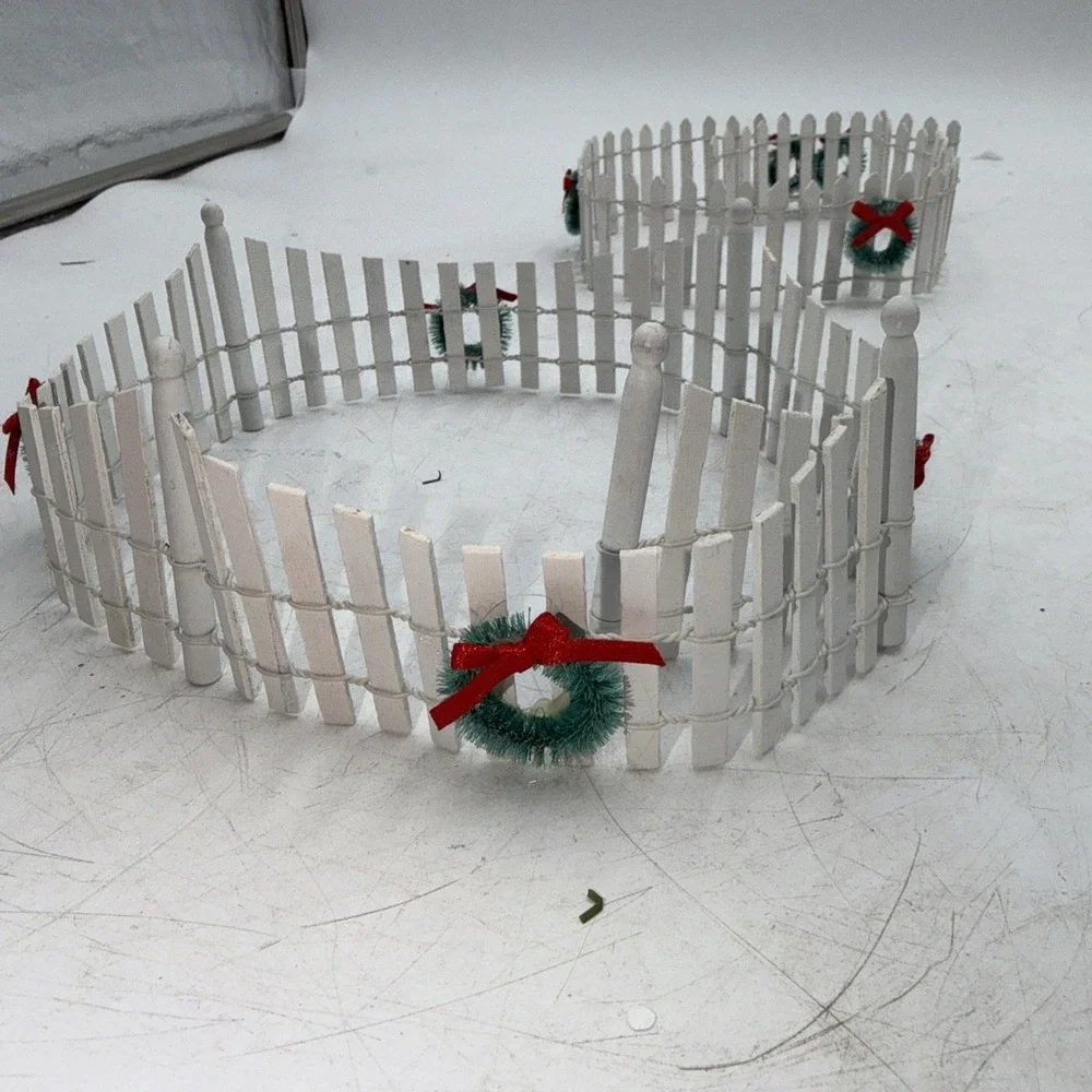 Christmas Village White Picket Fence 52